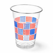 Patriotic Print PET Plastic Cold Cup, 16 oz, Disposable Clear Beverage Cup with Red White & Blue Festive Design, Crack-Resistant, Ideal for Summer Parties, Events, Concession Stands, 1000 Count