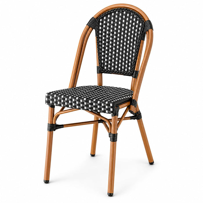 Glownary Bistro Outdoor Barstool (Black and White Checkered, Chair, Without Arms)