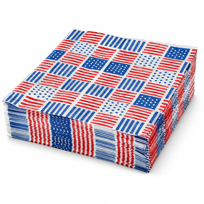 2-Ply Paper Cocktail Napkin, Beverage Napkin, 1000 Count per Case (Patriotic, Beverage/Cocktail Napkin)