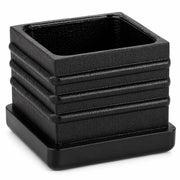 Wood Grain Chair and Barstool Back Leg Glide, Black, 1 3/16" x 1 3/16", Plastic, Reduces Floor Wear, 2-Pack