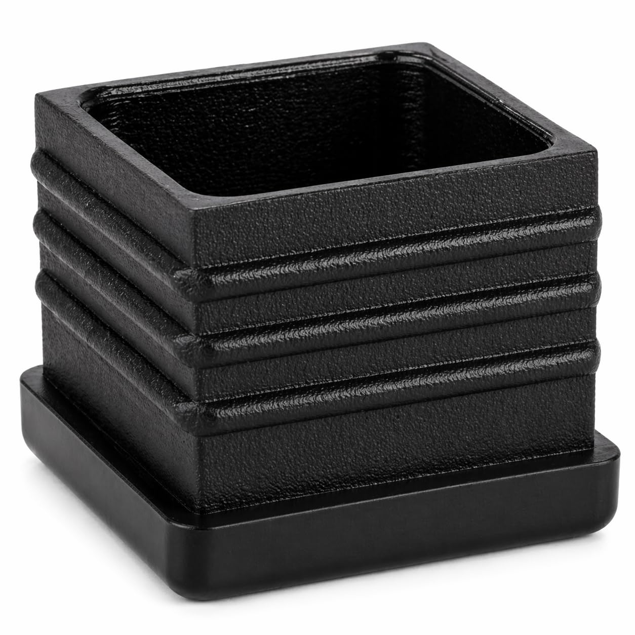 Wood Grain Chair and Barstool Back Leg Glide, Black, 1 3/16" x 1 3/16", Plastic, Reduces Floor Wear, 2-Pack