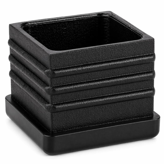 Wood Grain Chair and Barstool Back Leg Glide, Black, 1 3/16" x 1 3/16", Plastic, Reduces Floor Wear, 2-Pack