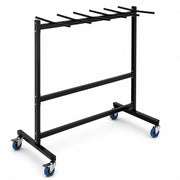 Folding Chair and Table Dolly, 500 lb Capacity, 42 Chair and 10 Table, Black Powder Coated Steel, 4-Inch Rubber Casters, 67x33.25x70 Inch (1, Dolly)