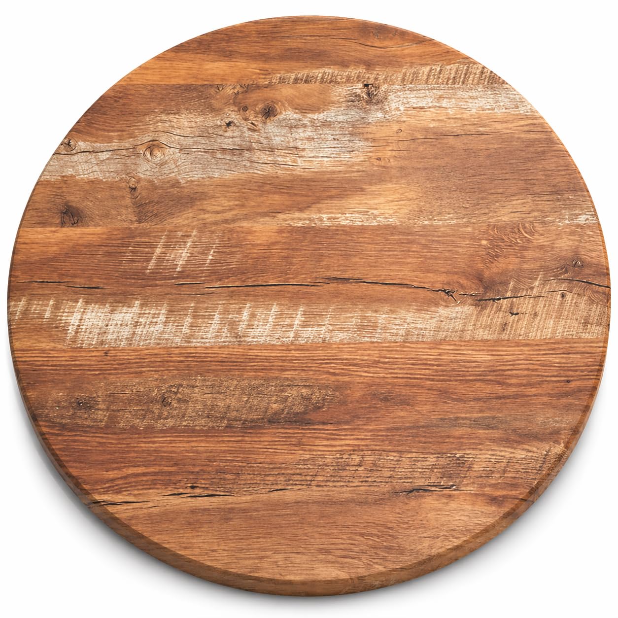 Glownary Excalibur Round Table Top, 24 Inch, Yukon Oak Finish, Laminate, Brown, Indoor/Outdoor, Scratch and Burn-Resistant