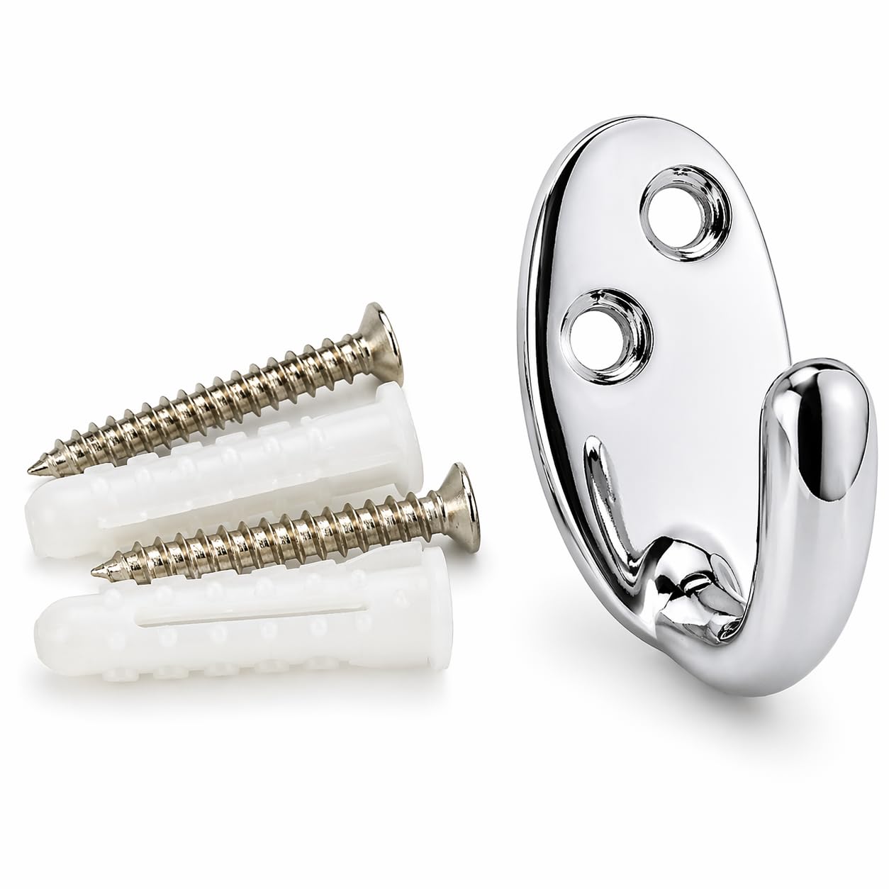 Glownary Single Chrome Bar Purse Hook, Chrome Plated Zinc Alloy, for Bars, Restaurants, and Office Areas, Wall Mountable, 1-3/4 x 1-5/8 x 1-3/4 Inch