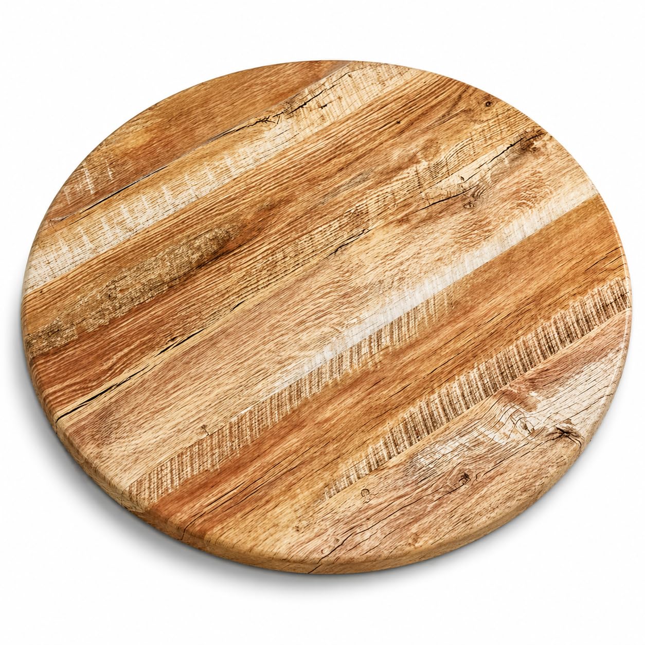 Glownary Round Table Top, 30 Inch, Barnwood Finish, MDF Core, Scratch and Stain-Resistant, Indoor Use