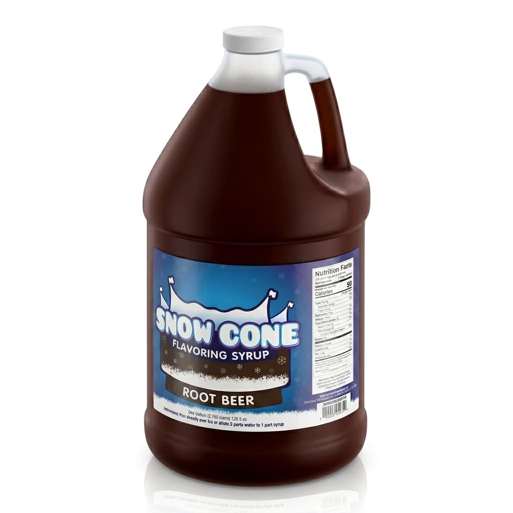 Glownary Root Beer Snow Cone Flavoring Syrup 1 Gallon