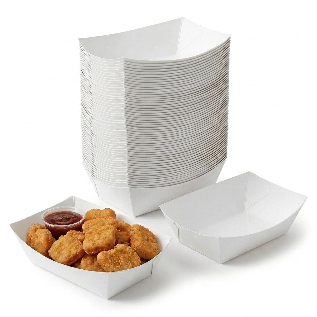 Glownary #200 White Paper Food Tray 2 lb. - 1,000/Case