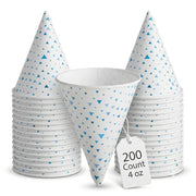 Glownary Paper Cone Cups 4 oz, 200 Count, White
