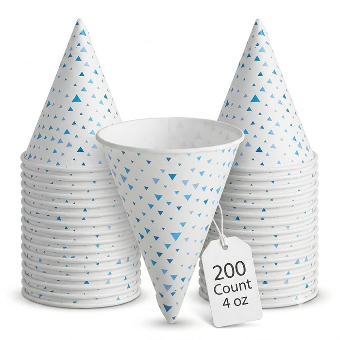 Glownary Paper Cone Cups 4 oz, 200 Count, White