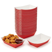Glownary 2 lb. Solid Red Paper Food Tray, 1000/Case