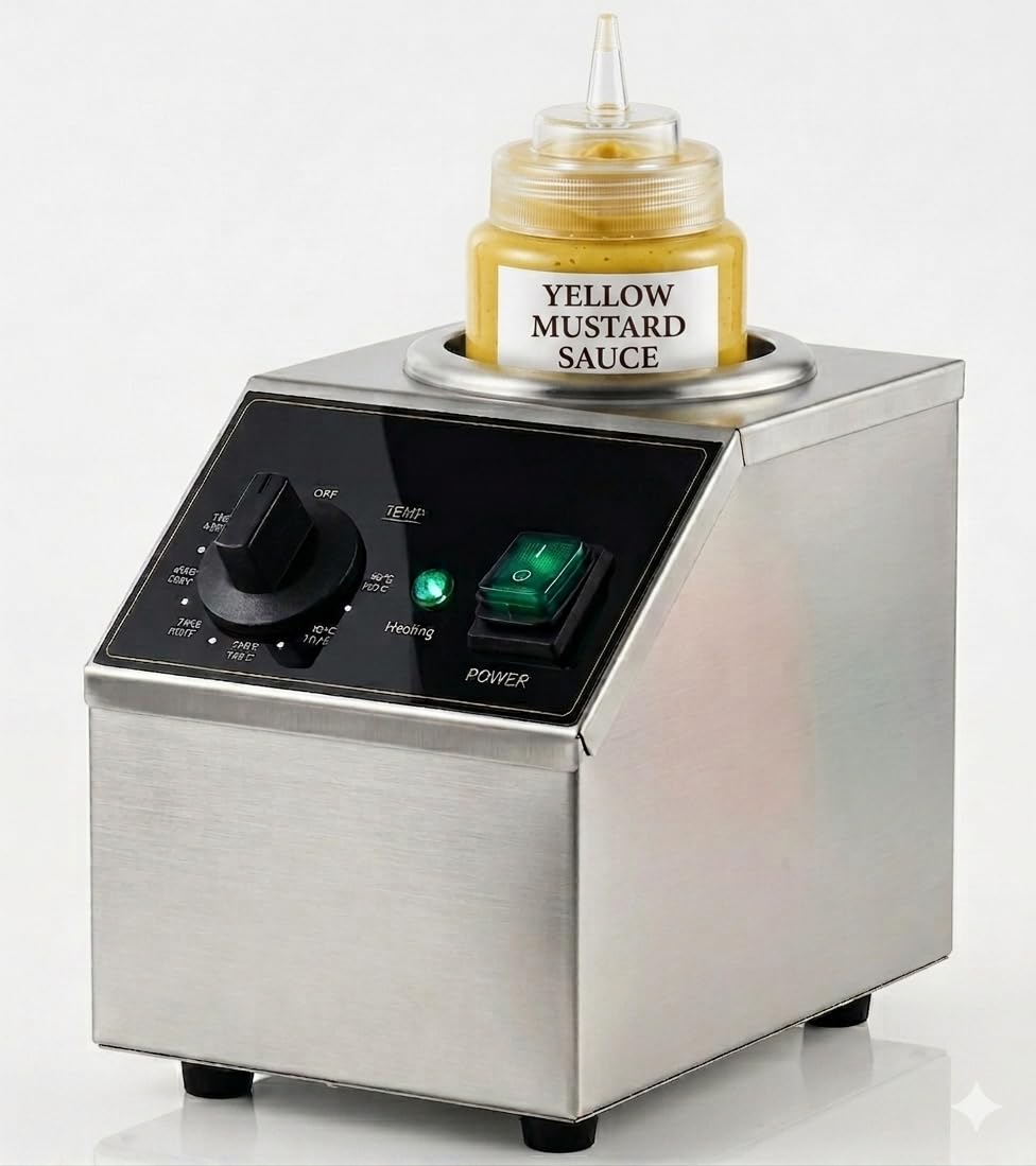 Glownary Single 32 oz Sauce Bottle Warmer with 6 Squeeze Bottles
