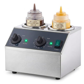 Glownary Double Sauce Bottle Warmer 400W with 6 Squeeze Bottles