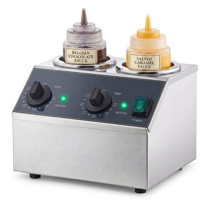 Glownary Double Sauce Bottle Warmer 400W with 6 Squeeze Bottles