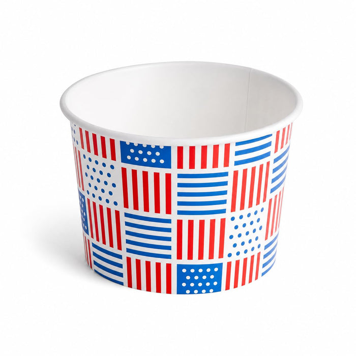 12 oz. Patriotic USA Print Paper Frozen Yogurt / Food Cup - 1,000/Case