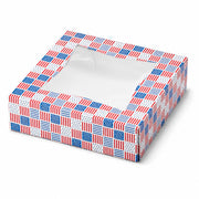 Glownary 9x9x2.5in Patriotic Print Auto-Popup Pie Bakery Box