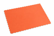10" x 14" Bittersweet Orange Colored Paper Placemat with Scalloped Edge - 1,000/Case