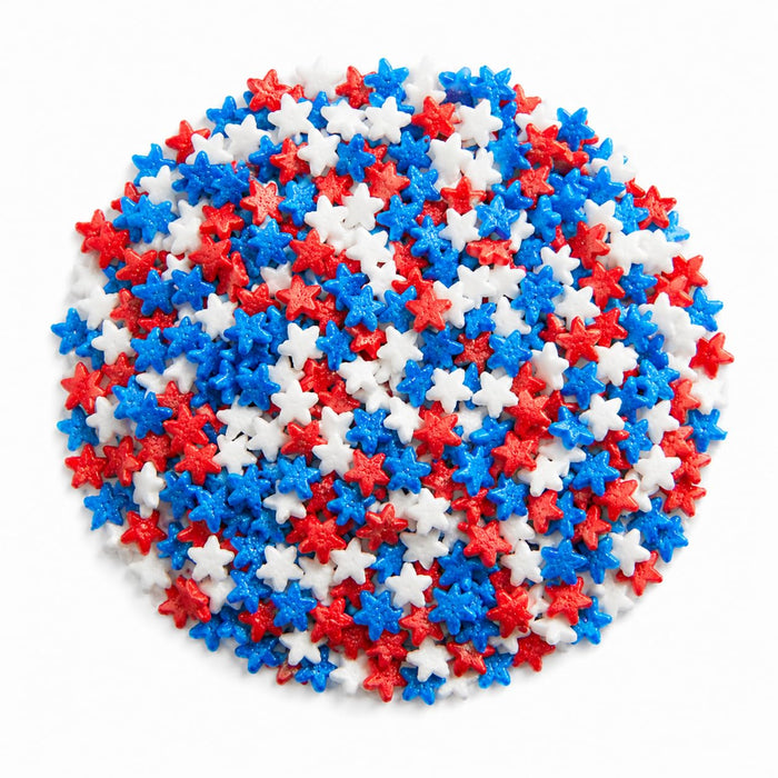 Patriotic Red, White, and Blue Star Sprinkles 10 lb.