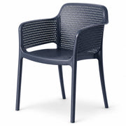 Glownary Rio Sea Blue Resin Arm Chair, Stackable