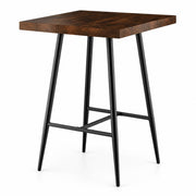 Glownary Mid-Century Bar Height Butcher Block Table 76x76cm