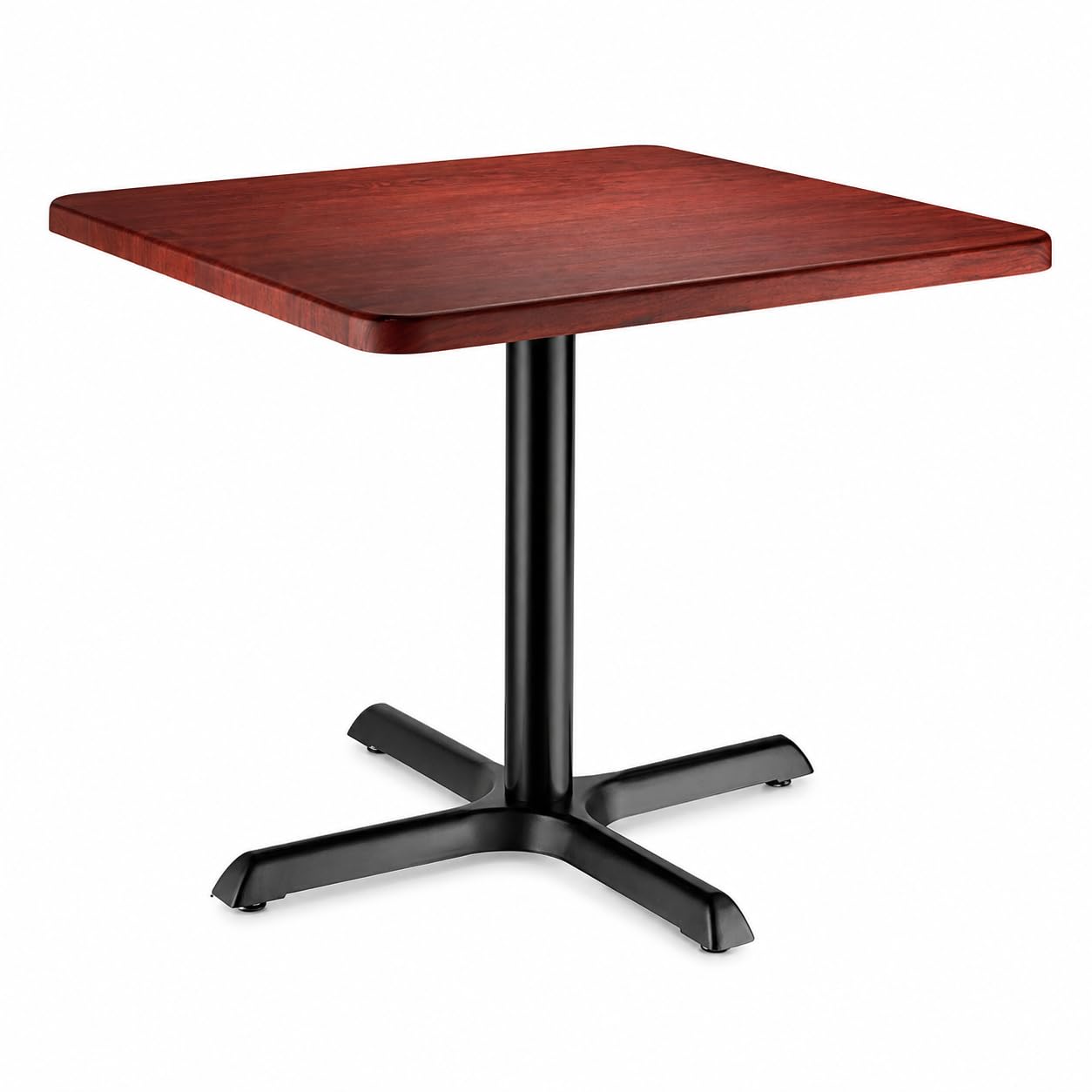 Glownary 36x36 in Square MDF Table Red Mahogany Finish