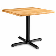 Glownary 36x36 in Square MDF Table Maple Finish Black Cross Base