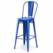 Glownary Alloy Blue Quartz Outdoor Cafe Barstool, Bar Height
