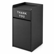 Glownary 35 Gallon Black Wood Waste Receptacle Enclosure
