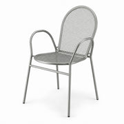 Glownary Harbor Gray Steel Mesh Outdoor Arm Chair