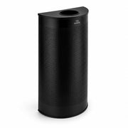 Glownary 12 Gallon Black Perforated Metal Half Round Trash Can