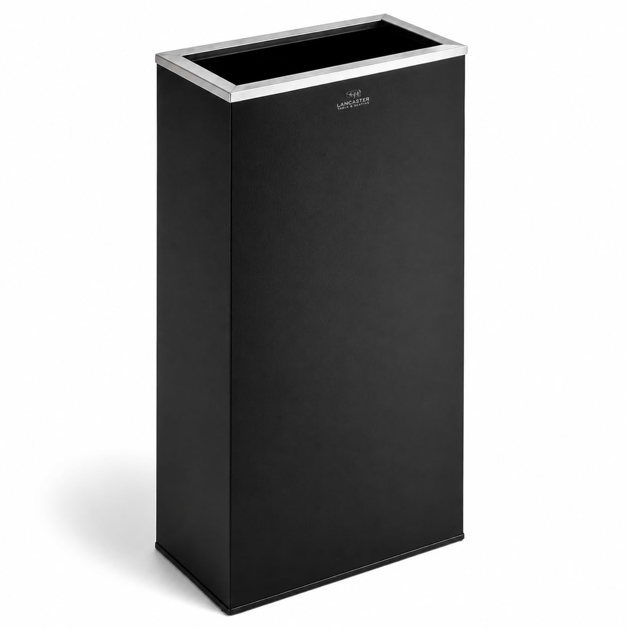 Glownary 17 Gallon Black Powder-Coated Metal Rectangular Trash Can
