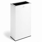 Glownary 17 Gallon White Powder-Coated Metal Rectangular Trash Can
