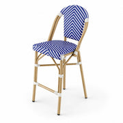 Glownary Bistro Blue & White Teslin Counter Height Outdoor Stool