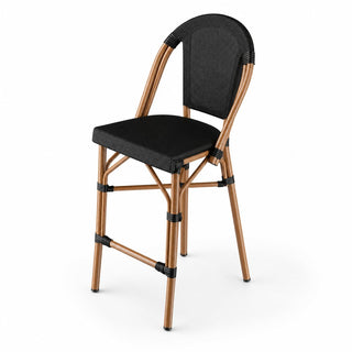 Glownary Bistro Black Teslin Counter Height Outdoor Side Stool
