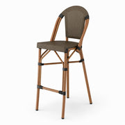 Glownary Bistro Brown Teslin Outdoor Barstool, Aluminum Frame