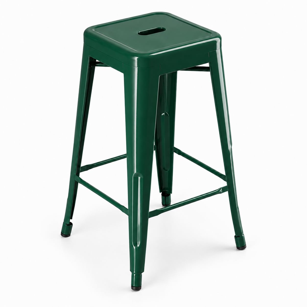 Glownary Emerald Green Outdoor Backless Counter Height Stool