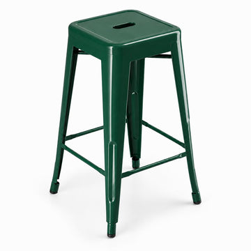 Glownary Emerald Green Outdoor Backless Counter Height Stool