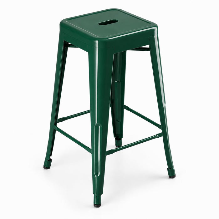 Glownary Emerald Green Outdoor Backless Counter Height Stool
