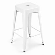 Glownary Alloy Pearl White Steel Backless Counter Height Stool