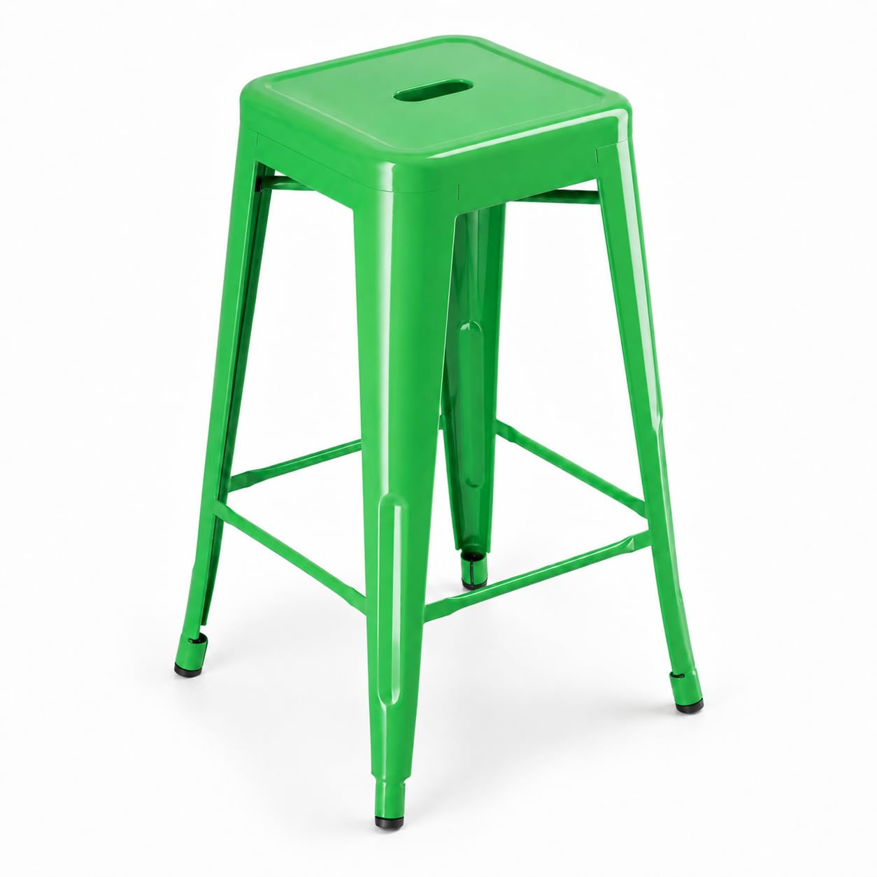 Glownary Alloy Jade Green Outdoor Backless Counter Height Stool