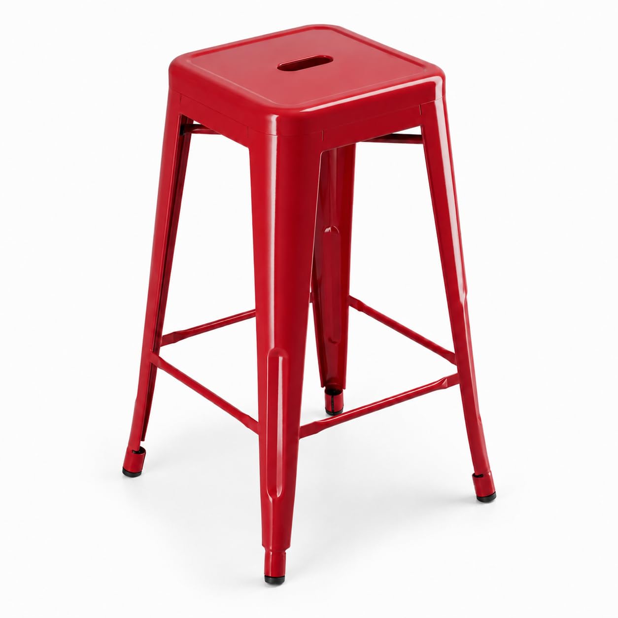 Glownary Alloy Ruby Red Outdoor Backless Counter Height Stool