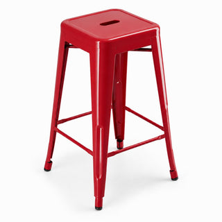 Glownary Alloy Ruby Red Outdoor Backless Counter Height Stool
