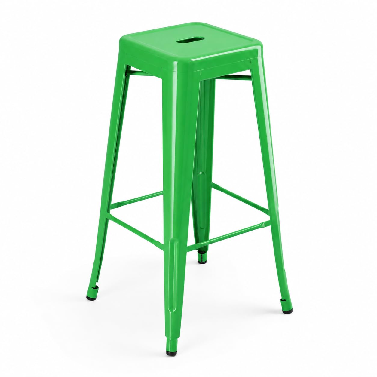 Glownary Alloy Jade Green Steel Backless Barstool 30 in.