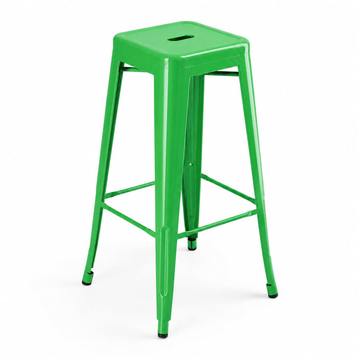 Glownary Alloy Jade Green Steel Backless Barstool 30 in.