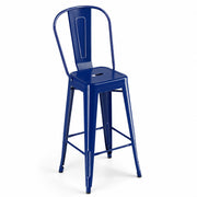 Glownary Alloy Sapphire Steel Outdoor Cafe Barstool 400 lb.