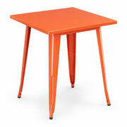 Glownary Alloy 24" x 24" Amber Orange Steel Outdoor Table
