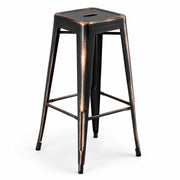 Glownary Alloy Distressed Copper Backless Bar Stool 30 in.
