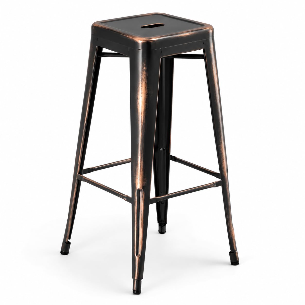 Glownary Alloy Distressed Copper Backless Bar Stool 30 in.