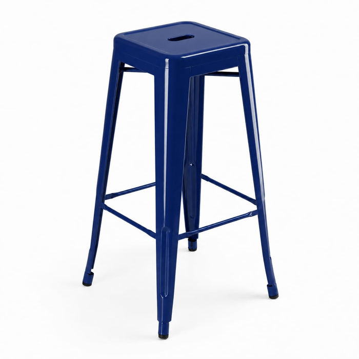 Glownary Alloy Sapphire Steel Outdoor Backless Barstool 400 lb.
