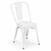 Glownary Alloy Pearl White Outdoor Cafe Chair, Steel, 400 lb.